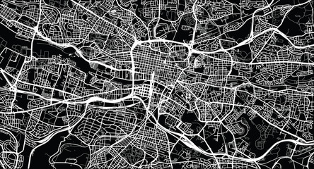 Urban vector city map of Glasgow, Scotland