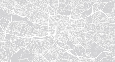 Urban vector city map of Glasgow, Scotland