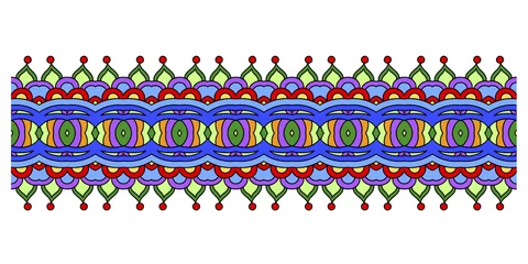 Foto op Plexiglas decorative ethnic stripe pattern, indian paisley design © Kara-Kotsya