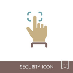 Fingerprint scanning line icon
