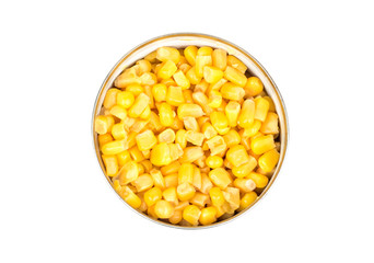 Canned corn in tin