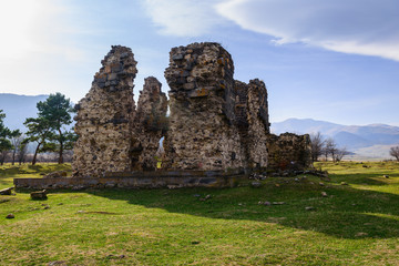Fototapeta na wymiar Ruins of the Tormak church (4th century) in Armenia