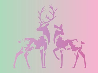Deer love stencil