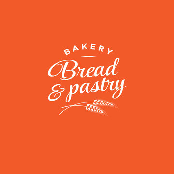 Bakery logo. Bread Shop emblem. Lettering and spikelet.