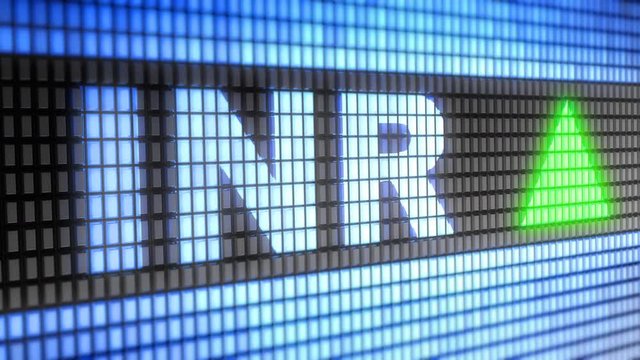 Indian Rupee on the Screen. 4K Resolution. Encoder Prores 4444.