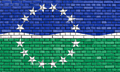 flag of Hampton Roads painted on brick wall