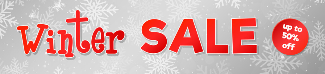 Winter Sale - banner. Vector.