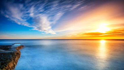 Naklejka premium Sunset in Mali Losinj Croatia on the beach
