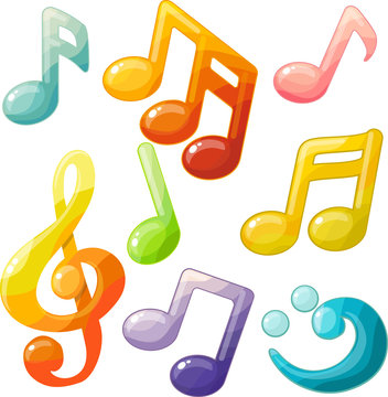 decorative musical cartoon symbols