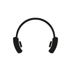 Headphone icon vector, listening to music, white background