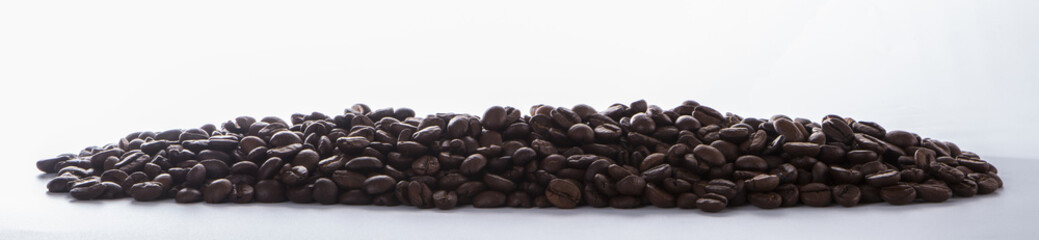 coffee beans isolated on white background close-up