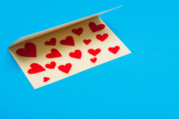 Greeting card with hearts
