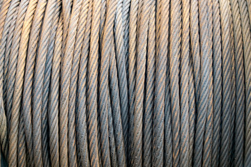Steel cable in a spool