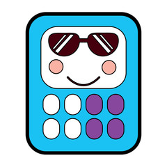 calculator math kawaii character cartoon vector illustration