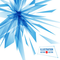 Vector abstract background of blue fragments