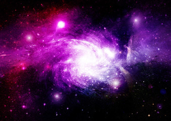 Fototapeta premium Stars, dust and gas nebula in a far galaxy