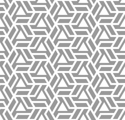 Vector seamless texture. Modern geometric background. Monochrome repeating pattern with hexagonal tiles.
