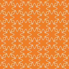 Orange geometric ornament. Seamless pattern