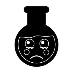 sad flask laboratory kawaii icon image vector illustration design   