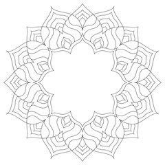 Fototapeta premium Victorian round frame, border mandala. Decorative vintage Indian vector pattern isolated on white. Hand drawn abstract background. Wedding invitation, greeting card, scrapbook, holidays. Ornamental