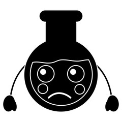 sad flask laboratory kawaii icon image vector illustration design   