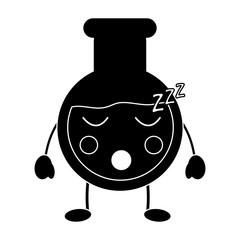 flask sleep laboratory kawaii icon image vector illustration design