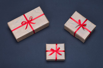 Gift box with red ribbon
