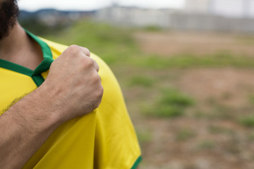 brazilian fan celebrating