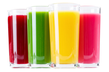 Saft Smoothie Smoothies im Glas Orangensaft Fruchtsaft isoliert freigestellt Freisteller
