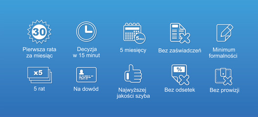 Credit / loan online shopping - thin line icon set AI / EPS 10 
