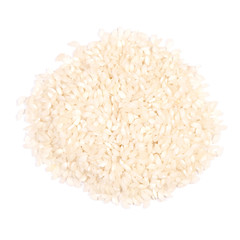 Pile of rice cereals on a white background