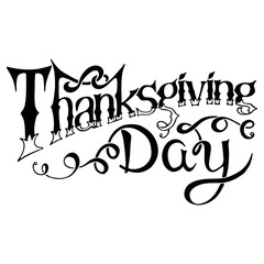 Happy thanksgiving day card with decorative wreath. Vector illustration.