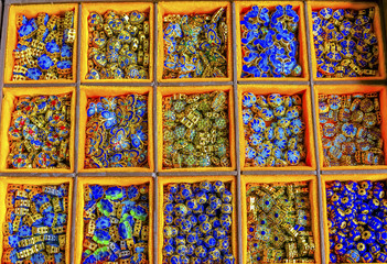 Blue Green Chinese Metal Beads Panjuan Flea Market  Beijing China