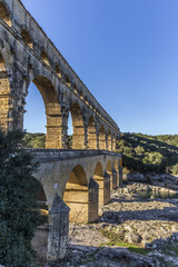 Fototapeta premium Pont du Gard is an old Roman aqueduct near Nimes
