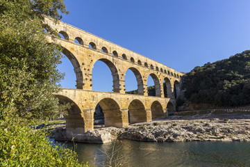 Fototapeta premium Pont du Gard is an old Roman aqueduct near Nimes
