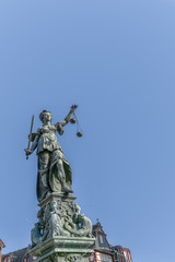 Fototapeta na wymiar statue of Lady Justice in Frankfurt, Germany