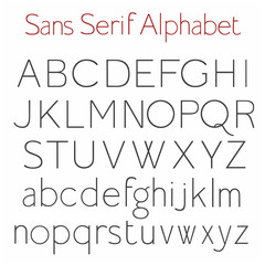 Basic Skeleton Sans Serif Alphabet With Uppercase and Lowercase letters