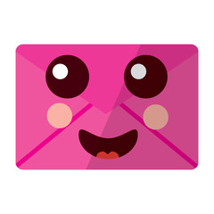 happy message envelope kawaii icon image vector illustration design 