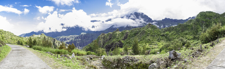 Fototapeta na wymiar Panorama Randonnée Cilaos