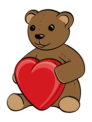 Fototapeta na wymiar Teddy Bear holding a heart