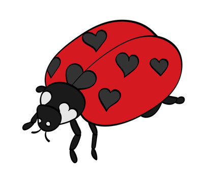Ladybug, with spots shaped as hearts.