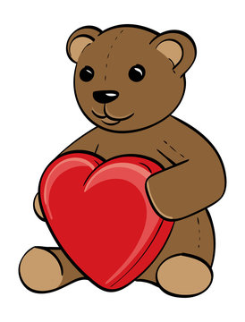 Teddy Bear holding a heart