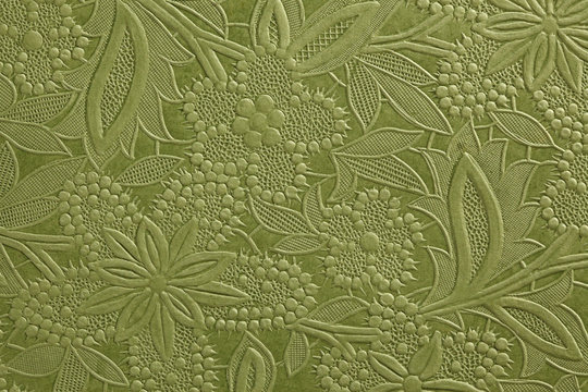 Embossed Green Floral Pattern