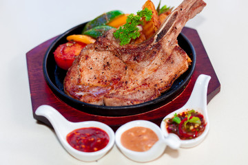 Pork chop steak hotel style