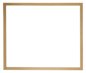 Empty picture frame of light coloured wood