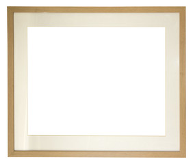 Obraz premium Empty picture frame of light coloured wood