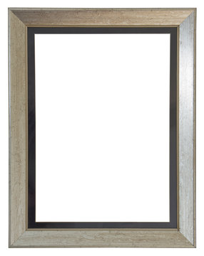 Empty picture frame with a contemporary silver finish