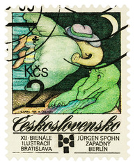 Elephants by Jurgen Spohn, West Berlin on postage stamp