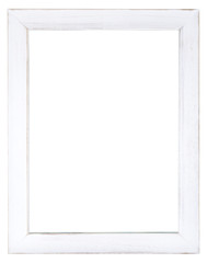 Obraz premium Empty picture frame in a white painted 'shabby chic' finish
