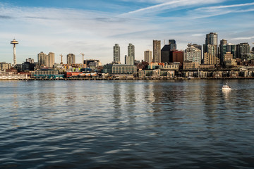 Seattle Washington skyline -  Space Needle - Puget Sound